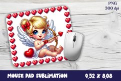 Valentine Angel Mouse Pad Sublimation - Cupid Mousepad PNG Product Image 1