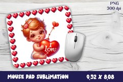 Valentine Angel Mouse Pad Sublimation - Cupid Mousepad PNG Product Image 1