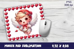 Valentine Angel Mouse Pad Sublimation - Cupid Mousepad PNG Product Image 1