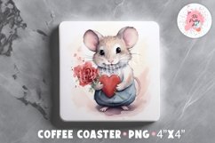 Valentine Square Coaster, Coffee Square Coaster Sublimation Png,  Square Coaster Png