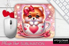 Valentine Mousepad - Pomeranian Dog Sublimation PNG Design