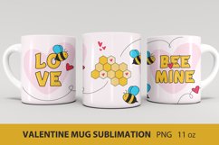 Mug wrap sublimation valentines day design, bee mug wrap Product Image 1