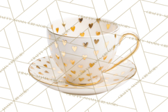 Valentine Coffee Mugs Clipart Cute Cozy &amp; Glam Hot Drink PNG Product Image 2