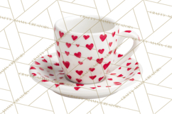 Valentine Coffee Mugs Clipart Cute Cozy &amp; Glam Hot Drink PNG Product Image 4
