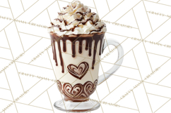 Valentine Coffee Mugs Clipart Cute Cozy &amp; Glam Hot Drink PNG Product Image 3
