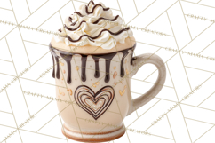 Valentine Coffee Mugs Clipart Cute Cozy &amp; Glam Hot Drink PNG Product Image 4