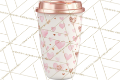 Valentine Coffee Mugs Clipart Cute Cozy &amp; Glam Hot Drink PNG Product Image 2