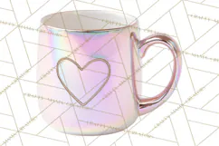 Valentine Coffee Mugs Clipart Cute Cozy & Glam Hot Drink PNG Product Image 4