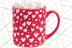 Valentine Coffee Mugs Clipart Cute Cozy & Glam Hot Drink PNG Product Image 5