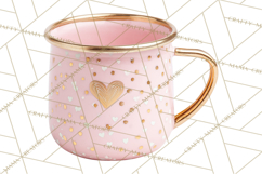 Valentine Coffee Mugs Clipart Cute Cozy &amp; Glam Hot Drink PNG Product Image 5