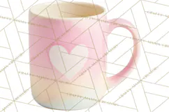Valentine Coffee Mugs Clipart Cute Cozy & Glam Hot Drink PNG Product Image 3