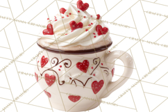 Valentine Coffee Mugs Clipart Cute Cozy &amp; Glam Hot Drink PNG Product Image 2