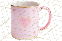 Valentine Coffee Mugs Clipart Cute Cozy &amp; Glam Hot Drink PNG Product Image 3