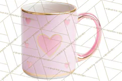 Valentine Coffee Mugs Clipart Cute Cozy & Glam Hot Drink PNG Product Image 3