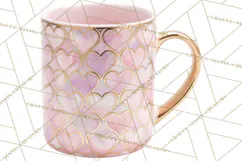 Valentine Coffee Mugs Clipart Cute Cozy & Glam Hot Drink PNG Product Image 5