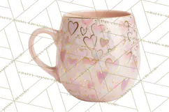 Valentine Coffee Mugs Clipart Cute Cozy & Glam Hot Drink PNG Product Image 2