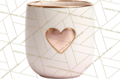 Valentine Coffee Mugs Clipart Cute Cozy &amp; Glam Hot Drink PNG Product Image 4