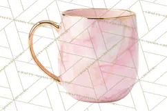 Valentine Coffee Mugs Clipart Cute Cozy & Glam Hot Drink PNG Product Image 5