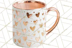 Valentine Coffee Mugs Clipart Cute Cozy & Glam Hot Drink PNG Product Image 2