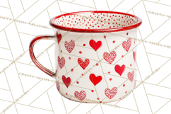 Valentine Coffee Mugs Clipart Cute Cozy &amp; Glam Hot Drink PNG Product Image 4