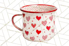Valentine Coffee Mugs Clipart Cute Cozy & Glam Hot Drink PNG Product Image 4