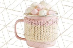 Valentine Coffee Mugs Clipart Cute Cozy &amp; Glam Hot Drink PNG Product Image 5