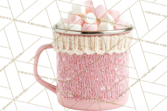 Valentine Coffee Mugs Clipart Cute Cozy &amp; Glam Hot Drink PNG Product Image 2