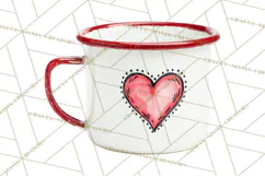 Valentine Coffee Mugs Clipart Cute Cozy & Glam Hot Drink PNG Product Image 3