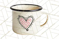 Valentine Coffee Mugs Clipart Cute Cozy & Glam Hot Drink PNG Product Image 4
