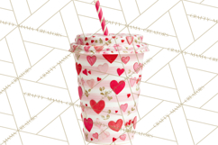 Valentine Coffee Mugs Clipart Cute Cozy &amp; Glam Hot Drink PNG Product Image 2