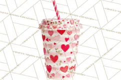 Valentine Coffee Mugs Clipart Cute Cozy & Glam Hot Drink PNG Product Image 2