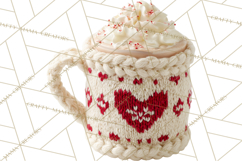 Valentine Coffee Mugs Clipart Cute Cozy &amp; Glam Hot Drink PNG Product Image 4