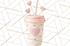 Valentine Coffee Mugs Clipart Cute Cozy &amp; Glam Hot Drink PNG Product Image 5