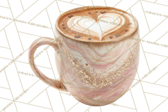 Valentine Coffee Mugs Clipart Cute Cozy &amp; Glam Hot Drink PNG Product Image 5