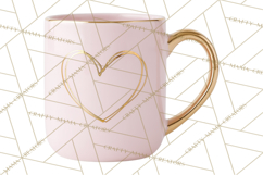Valentine Coffee Mugs Clipart Cute Cozy &amp; Glam Hot Drink PNG Product Image 2