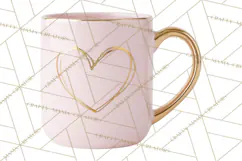 Valentine Coffee Mugs Clipart Cute Cozy & Glam Hot Drink PNG Product Image 2