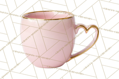 Valentine Coffee Mugs Clipart Cute Cozy &amp; Glam Hot Drink PNG Product Image 5