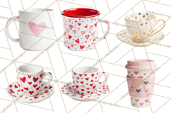 Valentine Coffee Mugs Clipart Cute Cozy &amp; Glam Hot Drink PNG Product Image 3