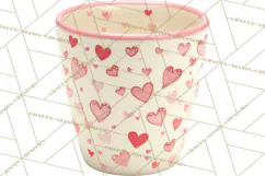 Valentine Coffee Mugs Clipart Cute Cozy & Glam Hot Drink PNG Product Image 3
