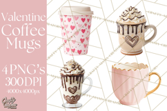 Valentine Coffee Mugs Clipart Cute Cozy &amp; Glam Hot Drink PNG Product Image 1