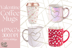 Valentine Coffee Mugs Clipart Cute Cozy &amp; Glam Hot Drink PNG Product Image 1