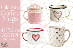 Valentine Coffee Mugs Clipart Cute Cozy &amp; Glam Hot Drink PNG Product Image 1
