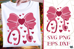 Nurse Valentine SVG | Love Nursing | Stethoscope Bow Product Image 1