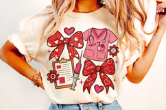 Nurse Valentine's Day PNG, Nurse Mom PNG, Coquette Bow PNG Product Image 2