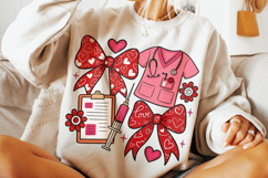 Nurse Valentine's Day PNG, Nurse Mom PNG, Coquette Bow PNG Product Image 3