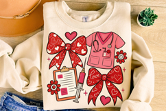 Nurse Valentine's Day PNG, Nurse Mom PNG, Coquette Bow PNG Product Image 1