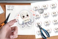 Valentine Octopus Cartoon Sticker Product Image 1