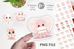 Valentine Octopus Cartoon Sticker Product Image 1