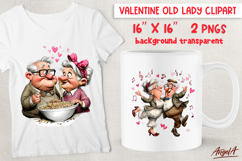 Dancing couple Grandparents in love Valentine clipart PNG Product Image 1
