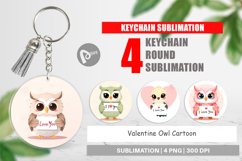 Keychain Valentine Owl Cartoon Product Image 1